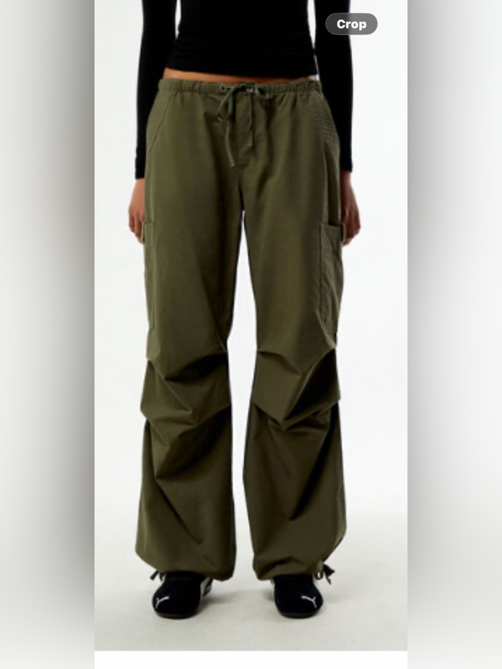 Pacsun Olive Wide-Leg Cargo Pants - Women
